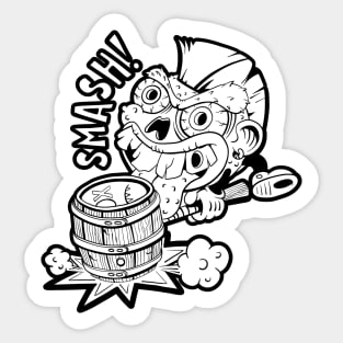 Mallet Smashing Monster Sticker